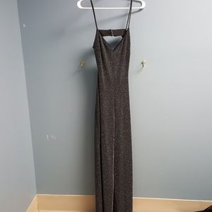 Black and silver evening gown